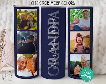 Personalized Grandpa Photo Tumbler, Father’s Day Gift for Grandpa Picture Cup for Father&#39;s Day Grandpa Travel Cup from Kids, Grandpa Tumbler