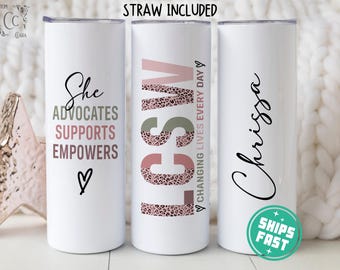 Personalized LCSW Tumbler, LCSW Gift, New Licensed Clinical Social Worker Travel Cup Gift for LCSW Graduation, Social Worker Thank You Gifts