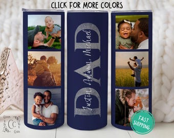Personalized Dad Photo Tumbler with Kids Names, Father’s Day Photo Tumbler for Dad Picture Tumbler Cup Gift for Father's Day Custom Dad Gift