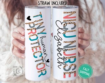 NICU Nurse Tumbler Personalized, Neonatal ICU Nurse Gift for Nurse Week NICU Nurse Tumbler with Straw, Neonatal Intensive Care Nurse Gifts