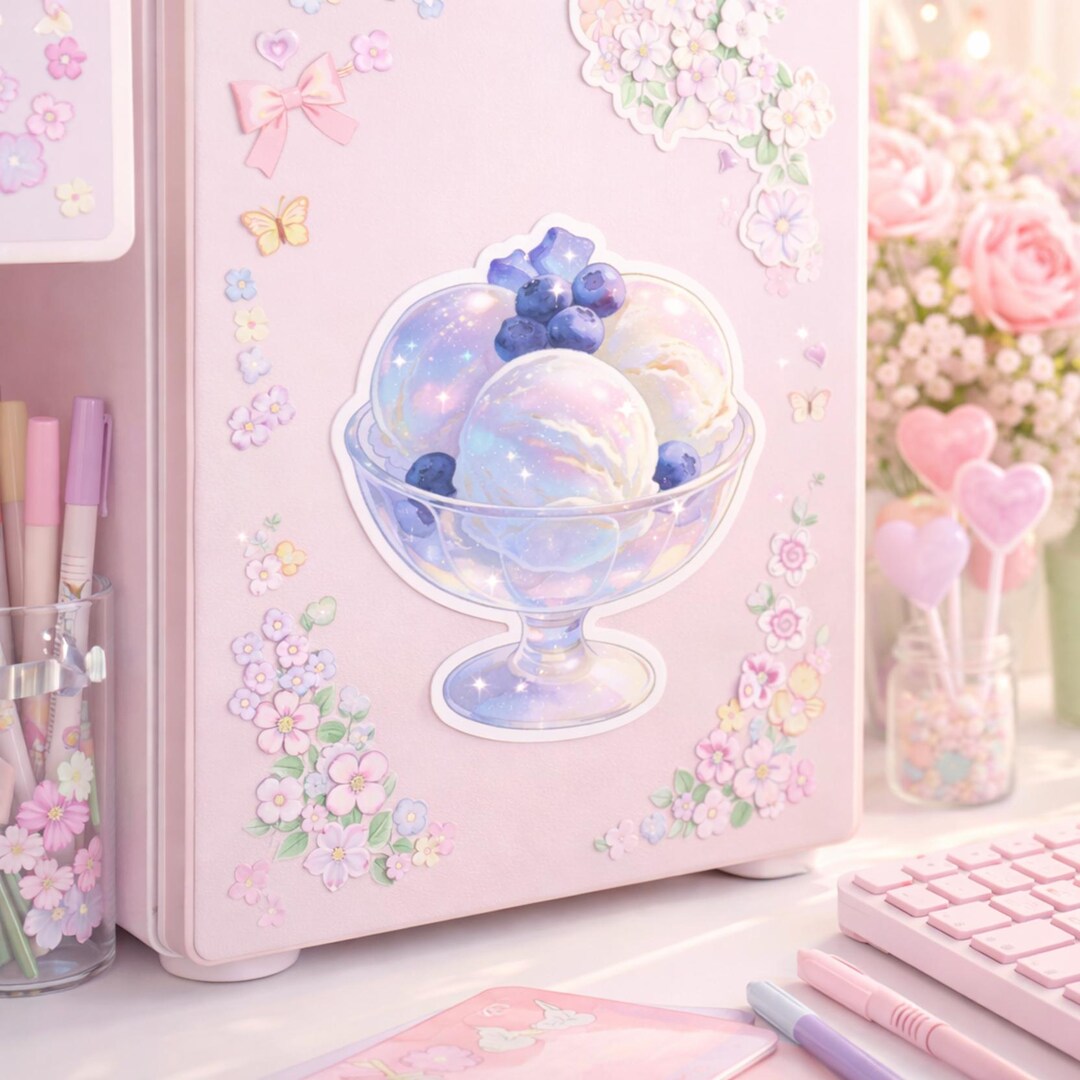 Parfait Sticker Parfait Ice Cream Stickers | Kawaii Vinyl Decal for Laptops, Planners ...
