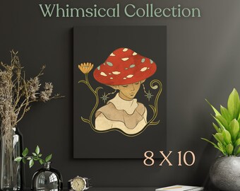 Mushroom Fairy Print-Whimsical Collection, 8 x 10 Ready Photo, Forest, Woodland