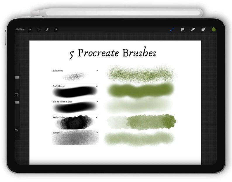 Cute Elements Procreate Watercolor Stamps, Kawaii Procreate Brush Set ...