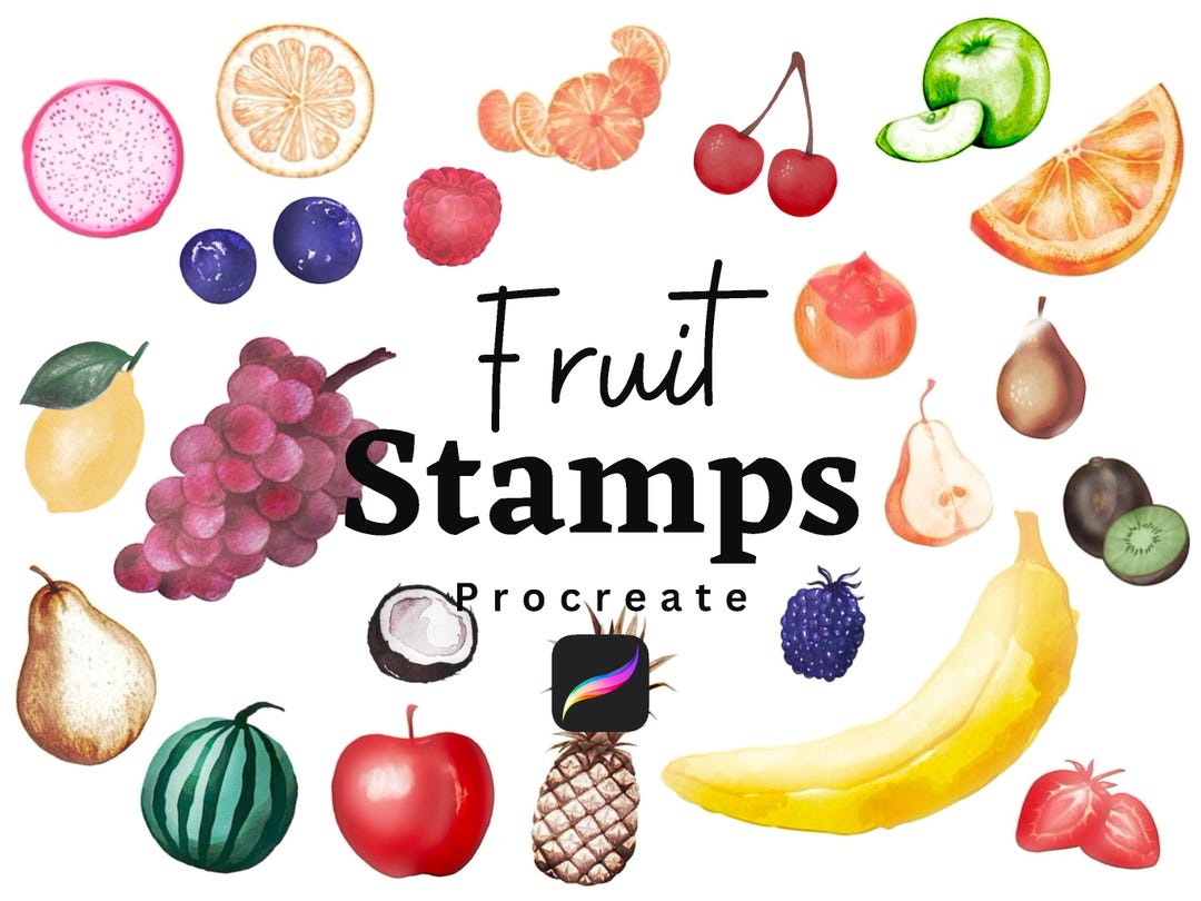 Fruit Procreate Stamps, Watercolor Brush Set (digital Download) - Etsy