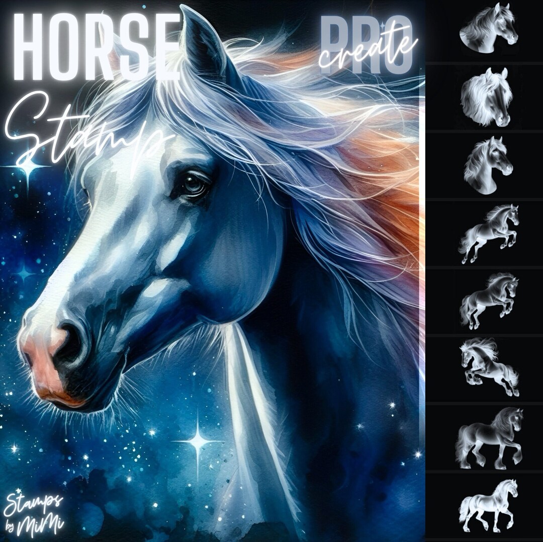 Procreate Stamps of HORSE Procreate Bundle of Animal for Etsy UK