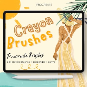 Realistic Crayon Procreate Brushes, Procreate Bundle of CRAYON Brush,Watercolor Kit for Procreate, iPad Brushes, Crayon Brushes