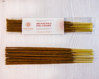 Bâtonnets d'encens Arunachala Shanthimalai Original Old Nag Champa - Rouge Nag Champa, véritable bouillon naturel 15 g