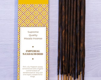 Imperial Sandalwood Incense Sticks - Bhagwan Incense Natural Indian Woody agarbatti Luxury Premium Incense for Yoga Meditation SPA 15g