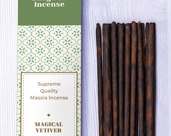 Magical Vetiver Incense Sticks - Bhagwan Incense Natural Luxury Indian Khus Agarbatti for Yoga Meditation Relaxation Aromatherapy 15g