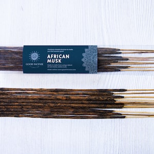 African Musk Incense Sticks - Good Incense Masculine Animalistic Musk Indian Incense Sticks Agarbatti for Purification Yoga Meditation 15g