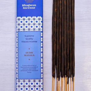 Oudh Masala – The Original Blend Incense Sticks – Happy Hari First variant also known as Pure Oudh, exclusive to Bhagwan Incense 15g box