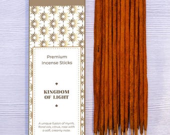 Kingdom of Light Incense Sticks, Myrrh Sandalwood Rose Halmaddi Hand Rolled Christian Incense, Morning Church Prayer Incense, Hope Gift 15g