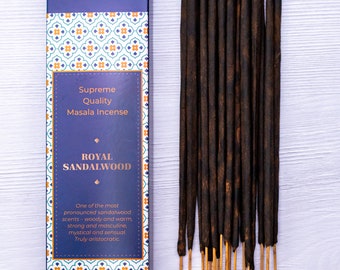 Royal Sandalwood Incense Sticks - Premium Natural Chandan agarbatti by Bhagwan Incense | for Yoga, Meditation, Relaxation, Gift Giving 15g