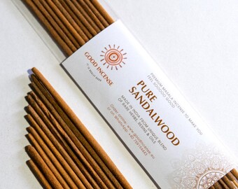 Pure Sandalwood Incense Sticks - Good Incense Natural Indian Incense Sandal Incense Premium Quality Incense for Yoga Pilates Meditation 15g