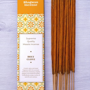 Holy Clove Incense Sticks - Bhagwan Incense Natural Premium agarbatti for Purification Cleansing Yoga Meditation Aromatherapy 15g