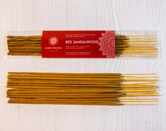 Incienso de sándalo rojo - Incienso indio natural aromático de sándalo para yoga, meditación y relajación (15 g)