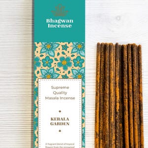 Kerala Garden Premium Incense Sticks - Bhagwan Incense Natural Flora Incense Premium Quality for Yoga  Meditation Aromatherapy Massage 15g