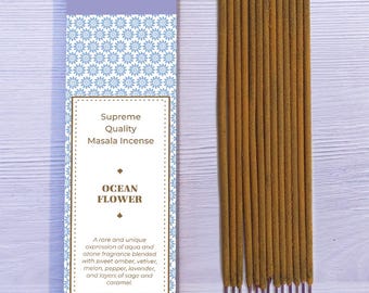 Ocean Flower Incense Sticks by Bhagwan Incense - Natural Premium unique blend of Lotus and Nag Champa  Yoga Meditation SPA Aromatherapy 15g