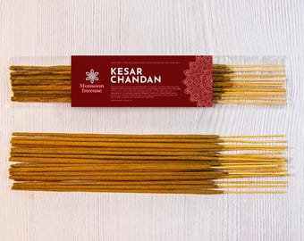Kesar Chandan Incense Sticks at Wholesale Price, Sandalwood and Saffron blend, Natural Hand-rolled Masala agarbatti for Meditation Yoga SPA