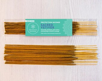 Sacred Vetiver Premium Masala Incense Sticks Pure Hand Rolled Khus Artisanal Agarbatti Yoga Aromatherapy Fresh Earthy Aroma 15g 100g 250g