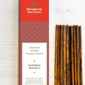 Saffron Masala Incense Sticks - Bhagwan Incense Natural Indian  Incense Sticks Premium Quality Incense for Yoga Pilates Meditation  15g