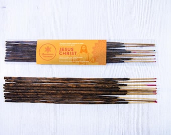 Bastoncini di incenso di Gesù Cristo / Preghiera cattolica e fragranza biblica per la casa al profumo di mirra / Incenso spirituale cristiano naturale fatto a mano (15 g)
