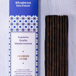 Arabian Oudh Incense Sticks - Natural Premium Indian Agarbatti by Bhagwan Incense | For Yoga, Meditation, Relaxation, SPA, Aromatherapy 15g