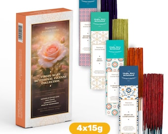 Virgin Mary Devotional Incense Collection | Christmas Gift for Women,  Marian Gift Set, Prayer Gift, Christian Gift Set |  4 Boxes x 15g