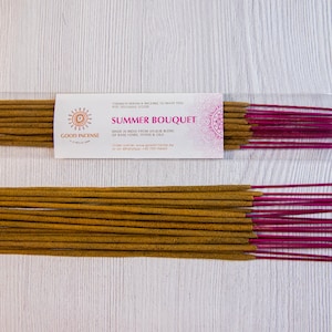 Summer Bouquet Incense Sticks - Good Incense Pure Hand rolled Indian Floral  Incense Sticks Temple Grade Incense Yoga Meditation Gift 15g