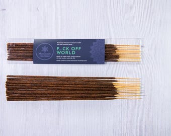 F...CK off World Incense Sticks - Natural Premium Escapist Incense with a comfy, creamy vanilla note only for yourself | For Relaxation 15g