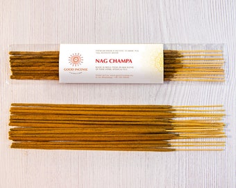 Varitas de incienso Nag Champa - Incienso natural indio de alta calidad para yoga, meditación, pilates y aromaterapia (15 g)