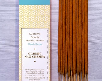 Klassisches Nag Champa – Originalmischung von 1968, Premium-Räucherstäbchen von Bhagwan Incense | Cremiger Duft für Yoga, Spa und Aromatherapie, 15 g