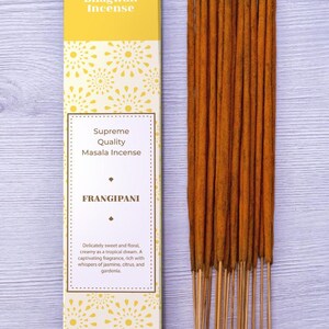 Frangipani Incense Sticks - Bhagwan Incense Natural Premium floral agarbatti for Purification Cleansing Yoga Meditation Aromatherapy SPA 15g