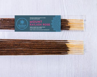 Mount Kailash Rose Masala Incense Sticks, Light Ethereal Airy Agarbatti,  Himalayan Mystical Delicate Natural Home Fragrance, 15g 100g 250g