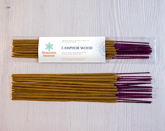 Bâtons d'encens en bois de camphre - Puissant encens purifiant et nettoyant fabriqué à partir de camphre Bhimseni utilisé dans les temples de l'Inde du Sud - 15 g