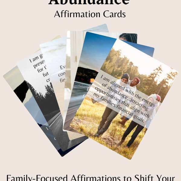 Cartes d'affirmation de richesse et d'abondance pour les familles