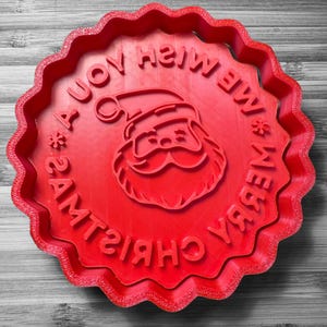 Santa Cookie Cutter and Stamp: Embossed Holiday Baking Gift Set
