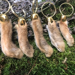 Authentic Earth-Toned Lucky Rabbit’s Foot Keychain | Good Luck Charm