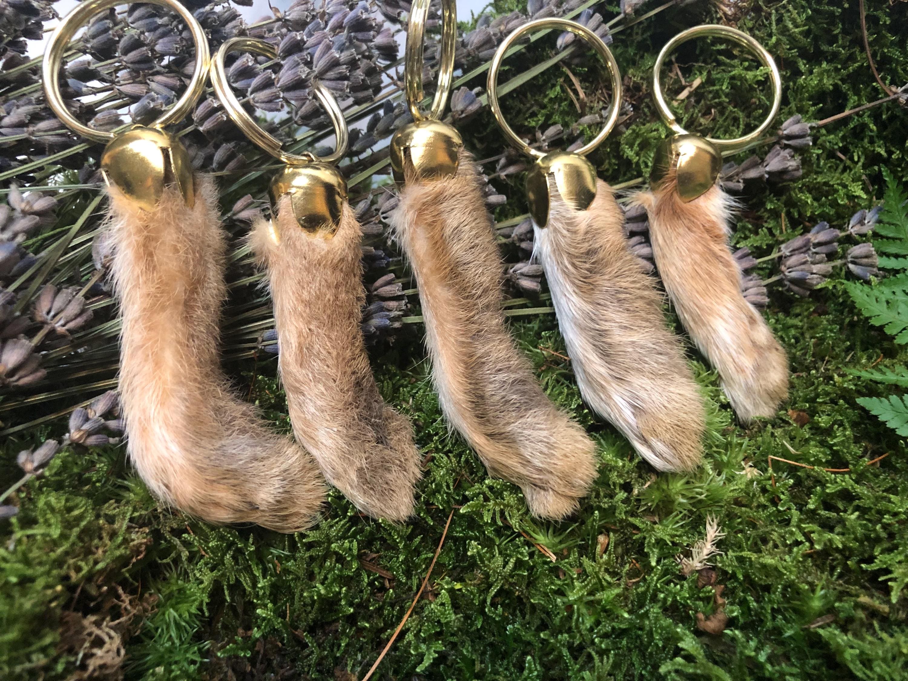 Authentic Earth-toned Lucky Rabbit's Foot Keychain | Good Luck