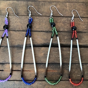 Handmade Porcupine Quill Earrings – Colorful Beaded Lightweight Jewelry