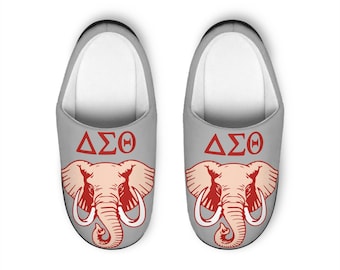 Cozy Delta Elephant Graphic Slippers with Unique Design, Warm Indoor Footwear for Home, Perfect Gift for Women, Relaxation, and Pampering
