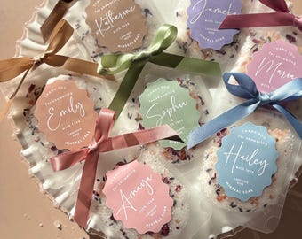 Spa Bachelorette Party Favor Baby Shower Guest Gift Thank You Bag Destination Wedding Welcome Custom Personalized Bath Salt Lavender Rose