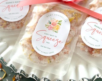 Personalized Main Squeeze Baby Shower Favor Citrus Theme Party Guest Gift Bath Salt Grapefruit Baby Brunch Coral Decor Cant Wait Squeeze You