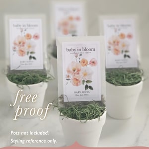 Personalized Baby in Bloom Seed Packet Baby Shower Favor Boy Baby Shower Favor Girl Baby Shower Gender Neutral Baby Shower Favor For Guest