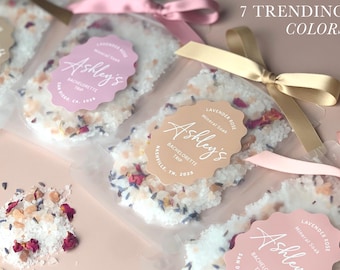 Bachelorette Party Favor Bow Aesthetic Bridesmaid Gift Girl Trip Spa Bath Salt Favor Lavender Rose Floral Soak Luxury Pamper Gift Set Idea