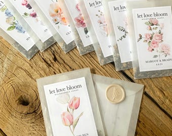 Custom Wedding Favor Seed Packet Favor for Wedding Let Love Grow Wildflower Seed Personalized Favor for Bridal Shower Favor Idea for Favor
