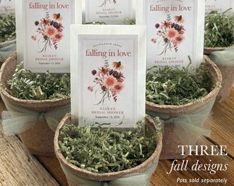 Custom Fall Bridal Shower Favor Wildflower Seed Autumn Color Terracotta Decor Wedding Shower Gift for Guest Party Favor Burnt Orange Decor