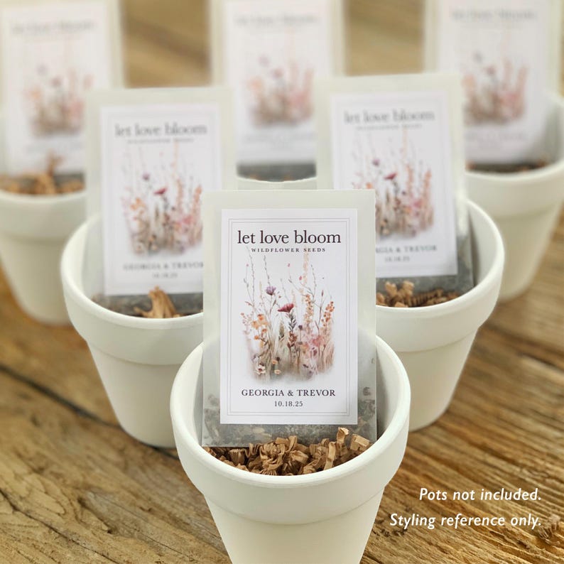 Let Love Grow Seed Packet Favor for Guest Wedding Favor Wildflower Shower Favor Wildflower Favor for Bridal Shower Favor for Wedding Shower