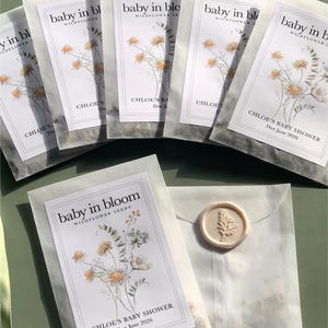 Daisy Baby Shower Favor Idea Daisy Shower Idea Daisy Seed Favor Baby Shower Wildflower Seed Favor Packet Personalized Baby in Bloom Shower Favor Eco Friendly Baby Shower Favor Idea Plantable Favor Bulk Garden Theme Baby Shower Wildflower Seed Packet Custom Favor Botanical Celebration Party Gift Bloom Themed Event Personalized Envelope Design Floral Details Natural Baby Present Eco Friendly Favor Sustainable Gift Idea Spring Celebration