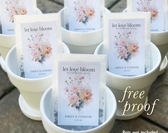 Custom Wedding Favor Seed Packet Favor for Wedding Let Love Grow Wildflower Seed Personalized Favor for Bridal Shower Favor Idea for Favor